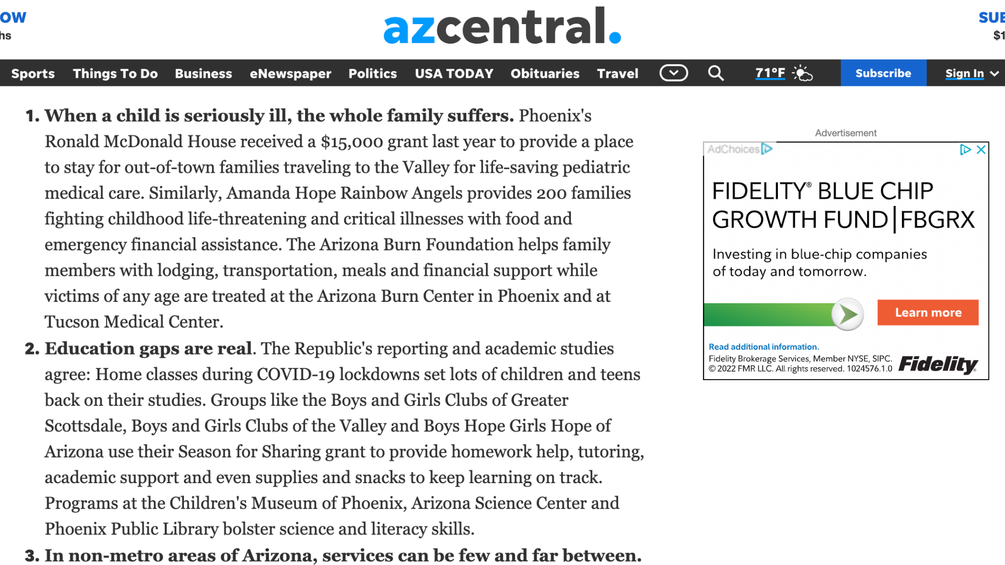 az central: Season for Sharing: 5 reasons to be thankful for Arizona nonprofits (Copy)