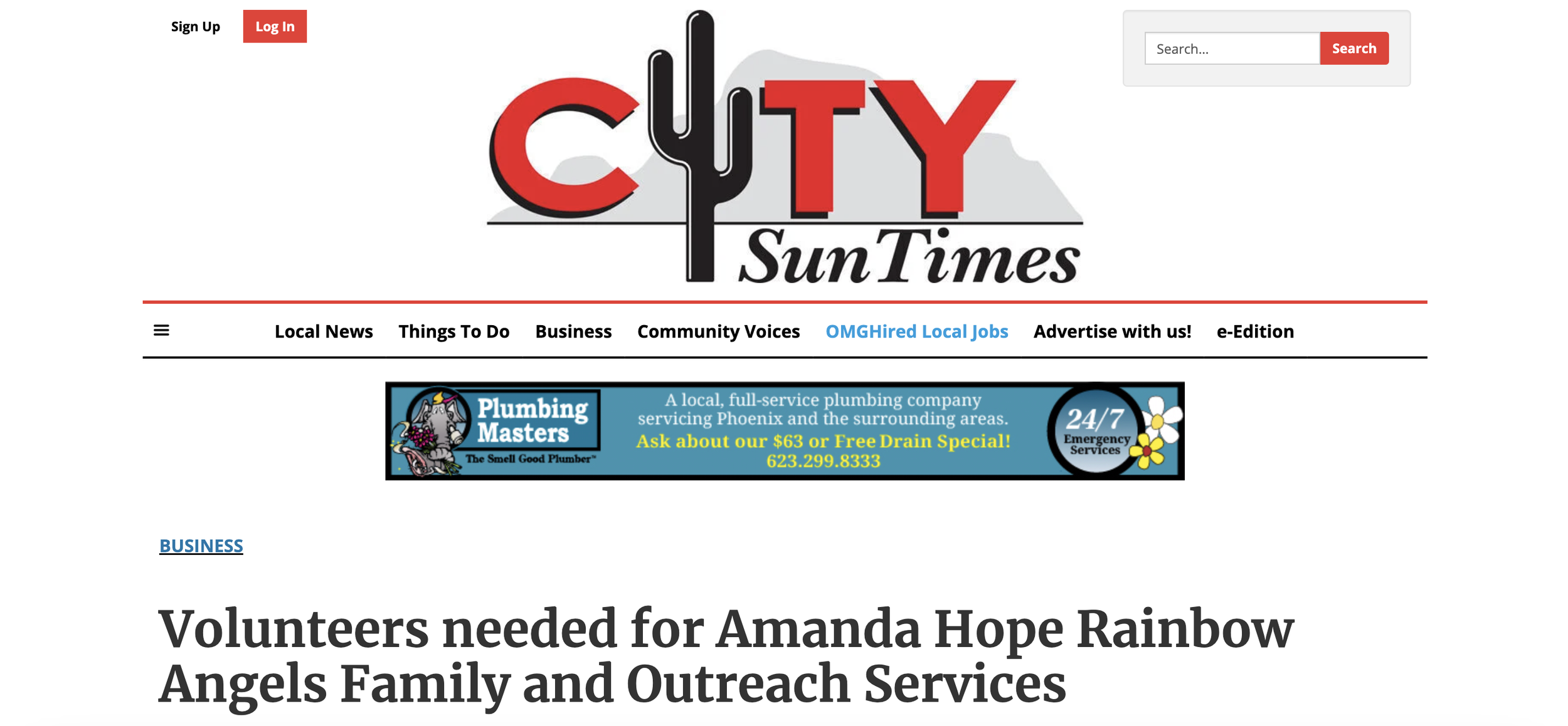 City Sun Times: Volunteers needed for Amanda Hope Rainbow Angels Family and Outreach Services (Copy)