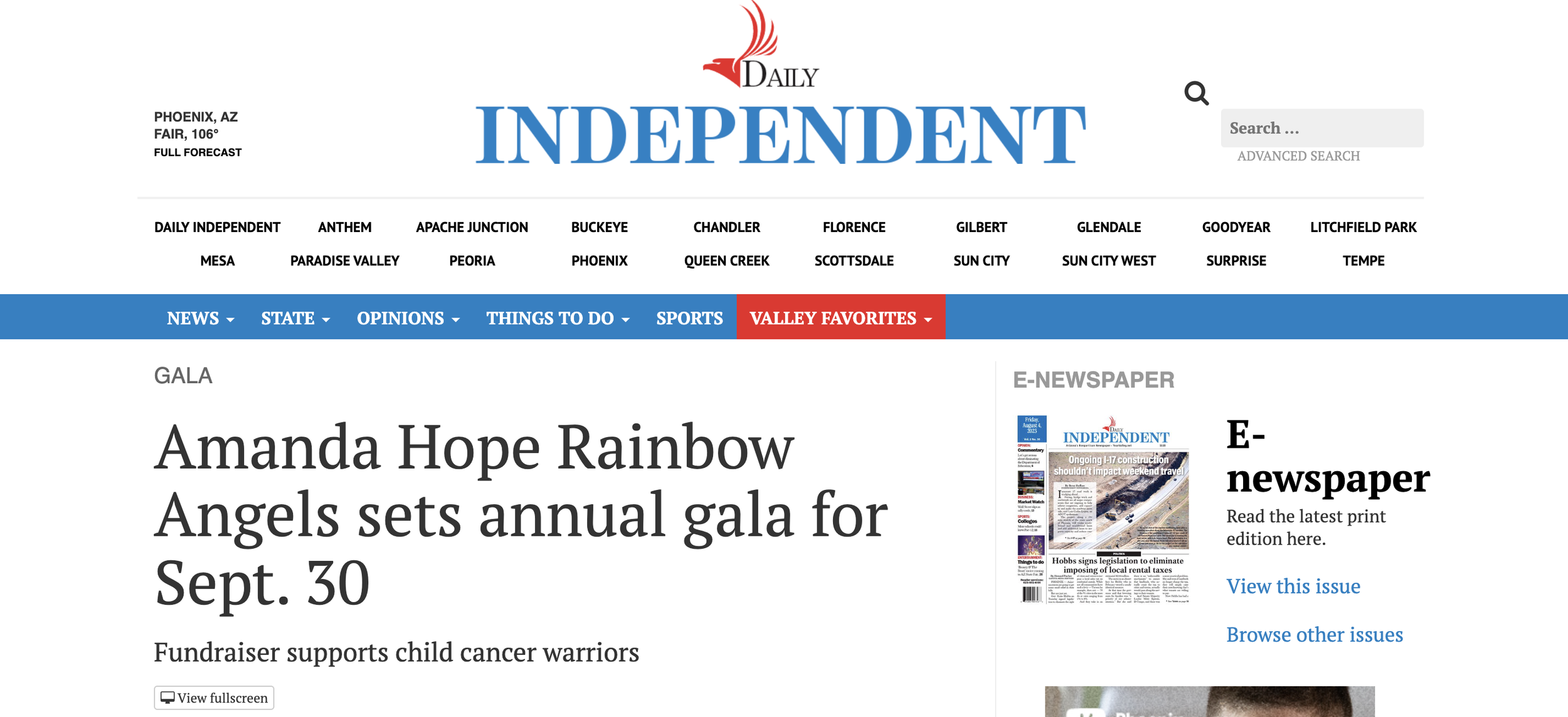 Daily Independent: Amanda Hope Rainbow Angels sets annual gala for Sept. 30 