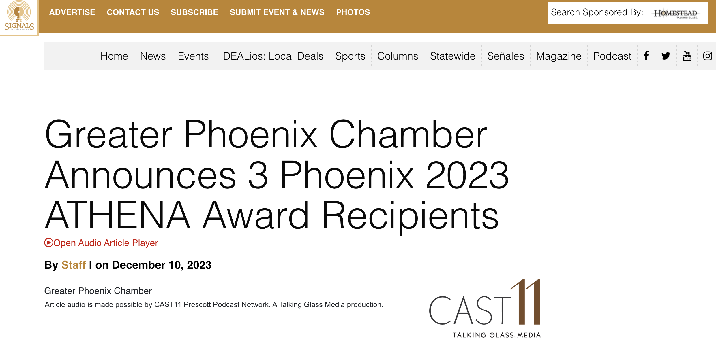Signals AZ: Greater Phoenix Chamber Announces 3 Phoenix 2023 ATHENA Award Recipients (Copy)
