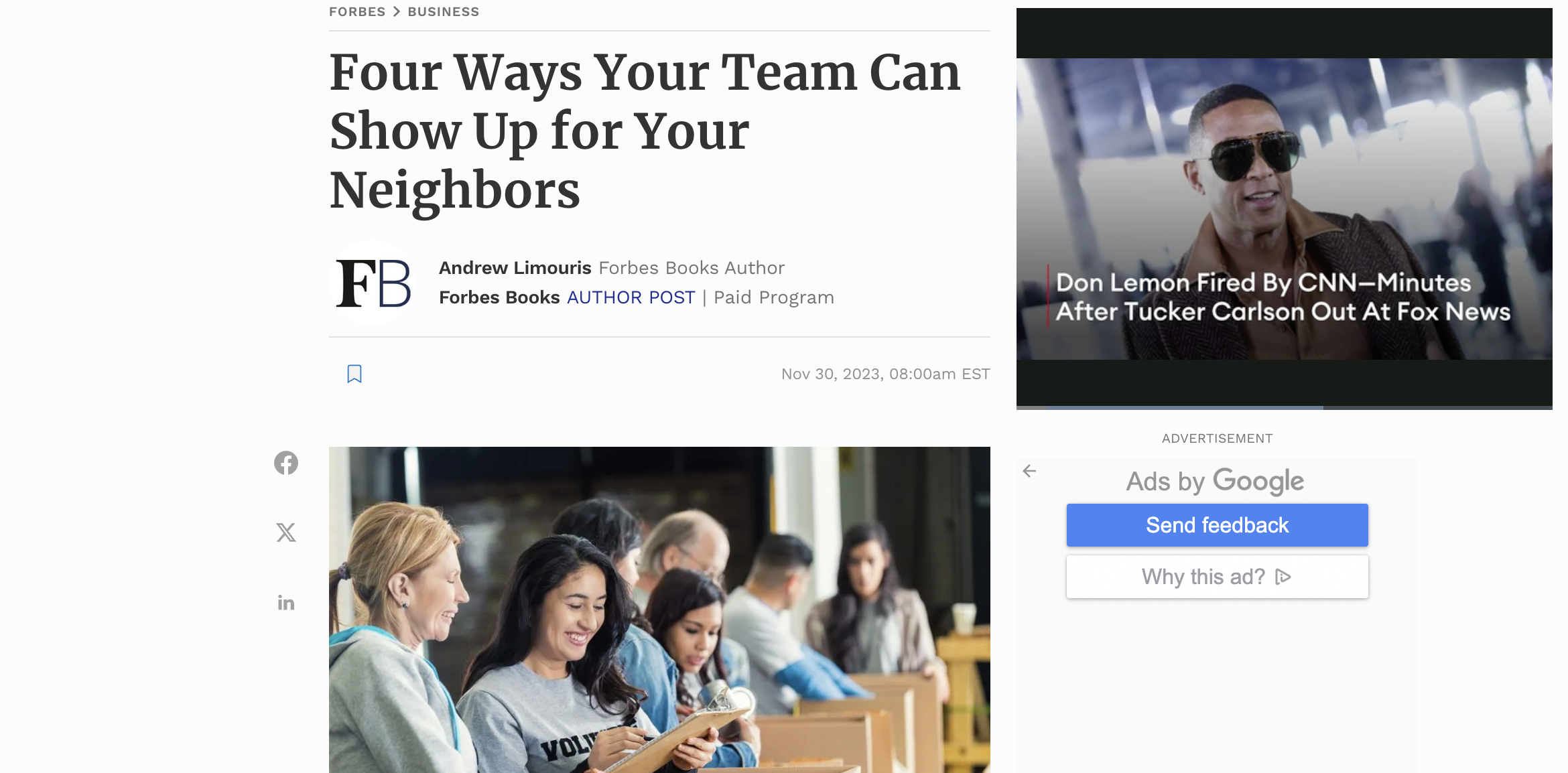 Forbes: Four Ways Your Team Can Show Up for Your Neighbors