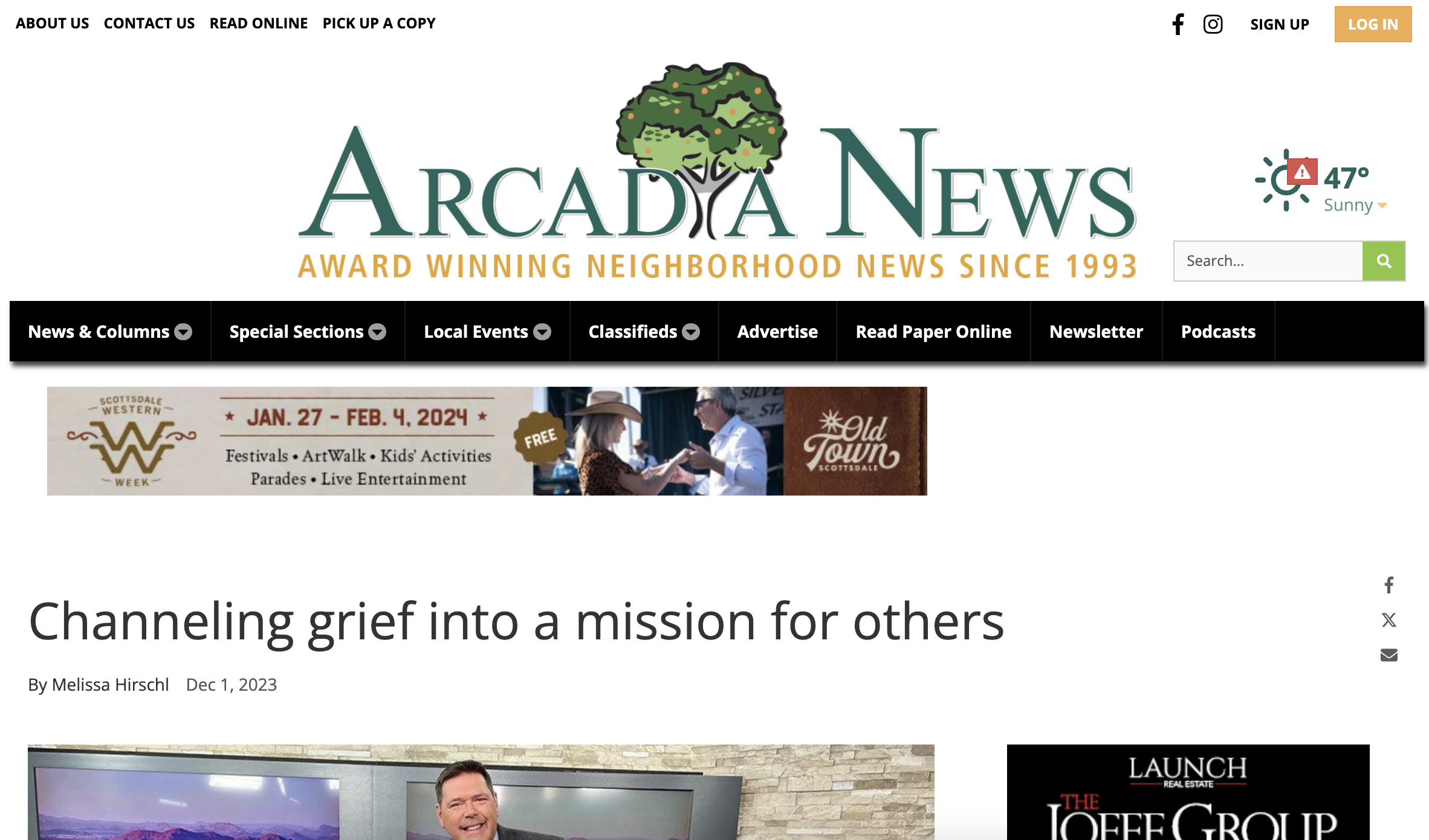 Arcadia News: Channeling grief into a mission for others
