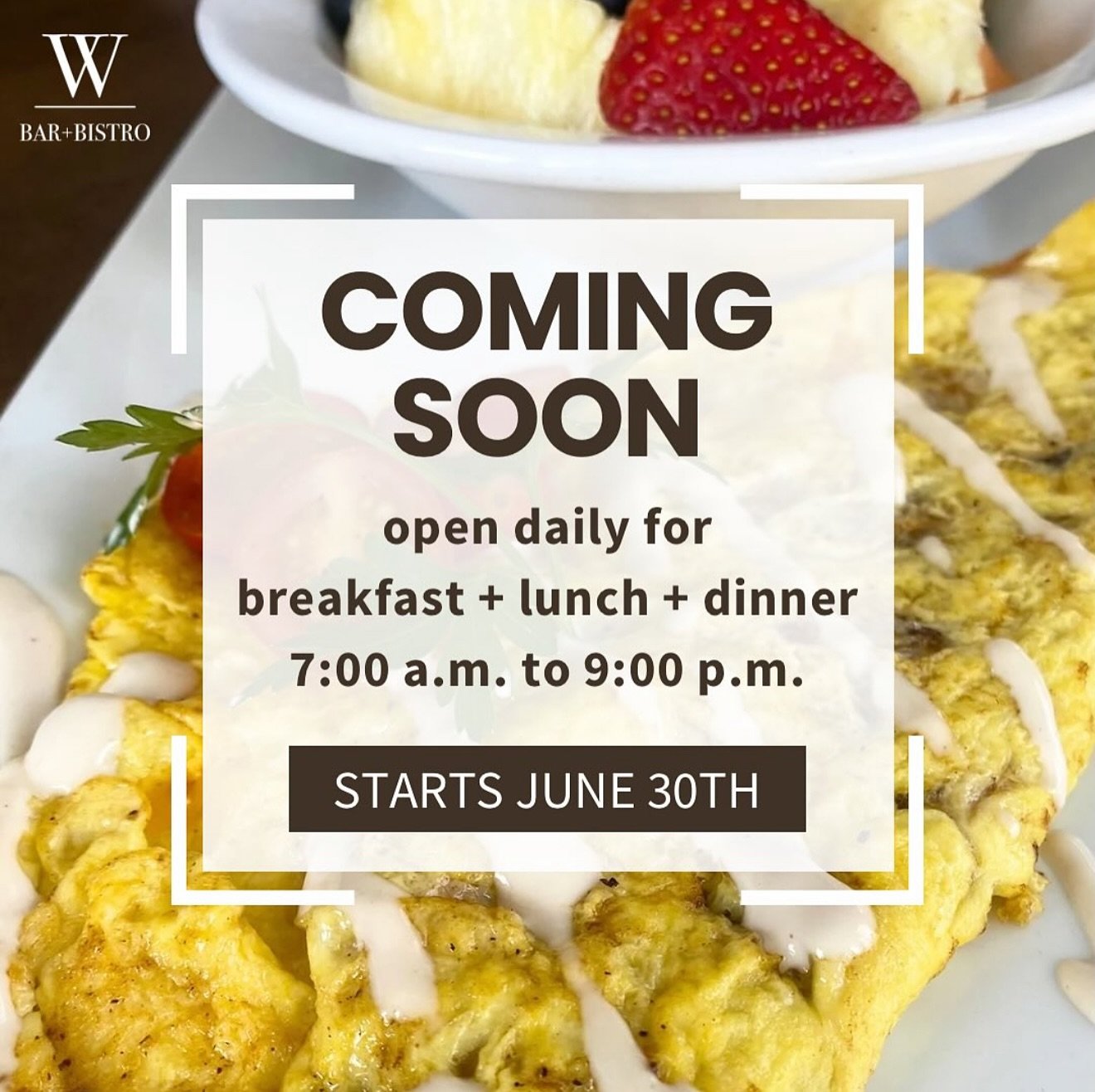 ✨ Exciting news from our friends at @wbarbistro ! ✨
One of our valued Westside Market sponsors is expanding their hours&mdash;
Starting June 30th, W Bar + Bistro will be open daily from 7:00 a.m. to 9:00 p.m.!

That means you can now enjoy their deli