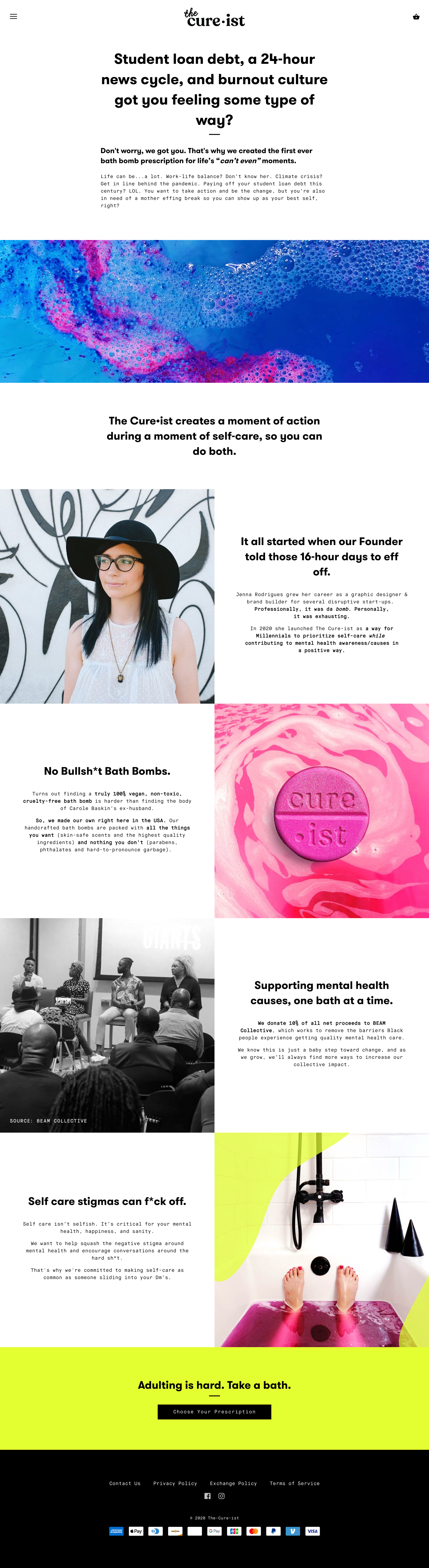 About page content for The Cureist