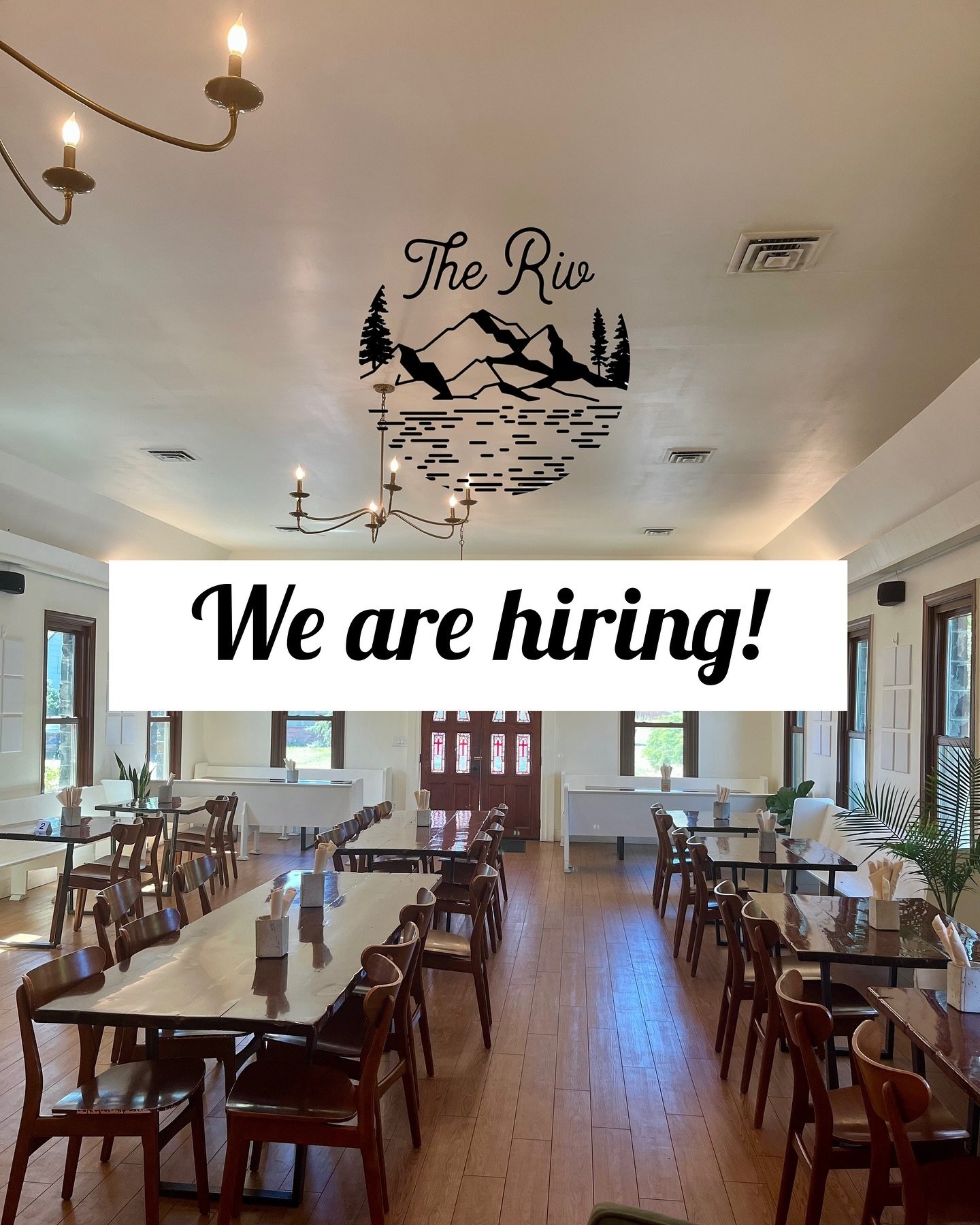The Riv is hiring! 

BOH - Line Cook Position 
Friday-Tuesday, 30hrs per week 

Hourly pay plus tips! 

Interested? Shoot us a message on social media or email us at therivcafe@gmail.com. You can even drop your resume off to us at the cafe if interes