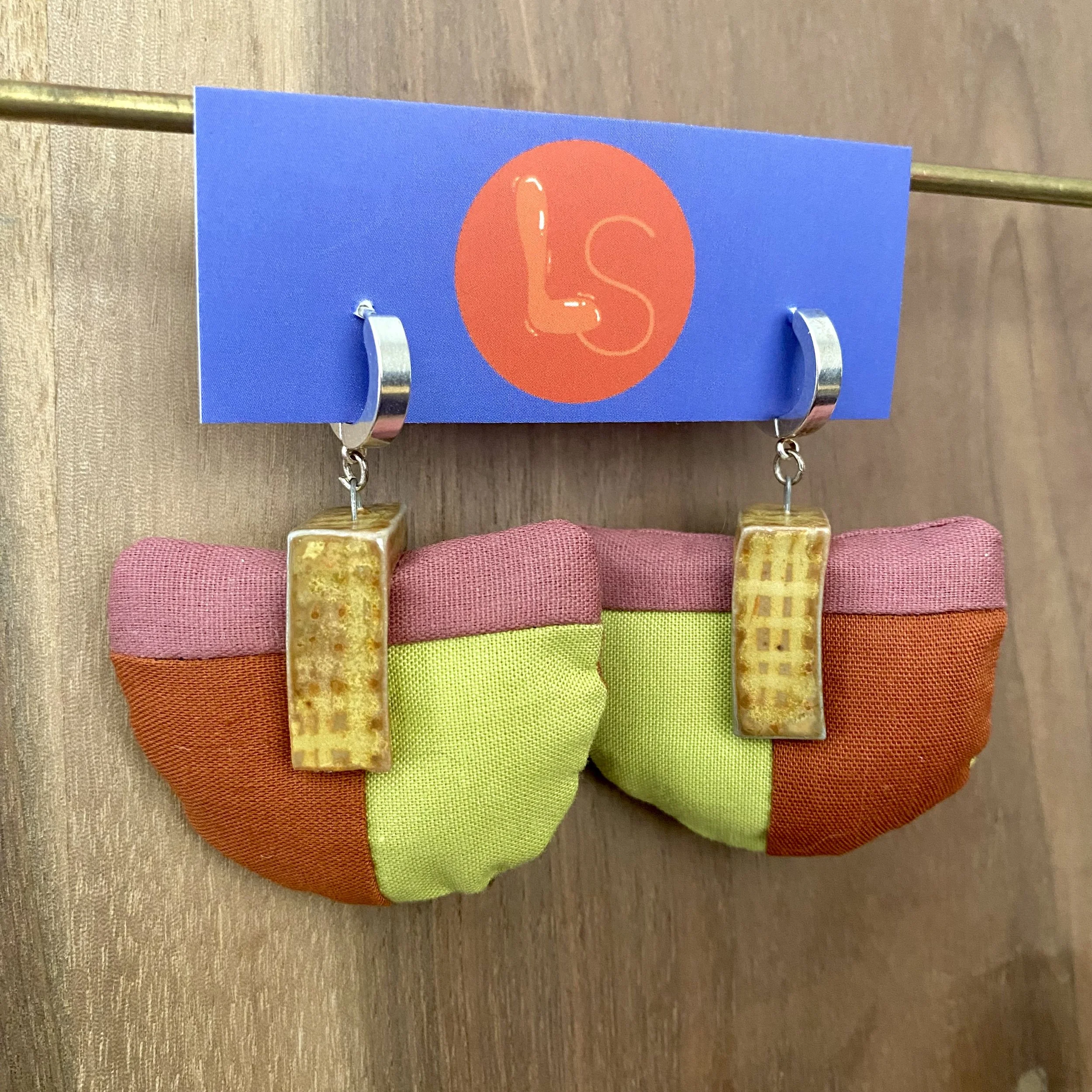 Ceramic/Quilted Earrings