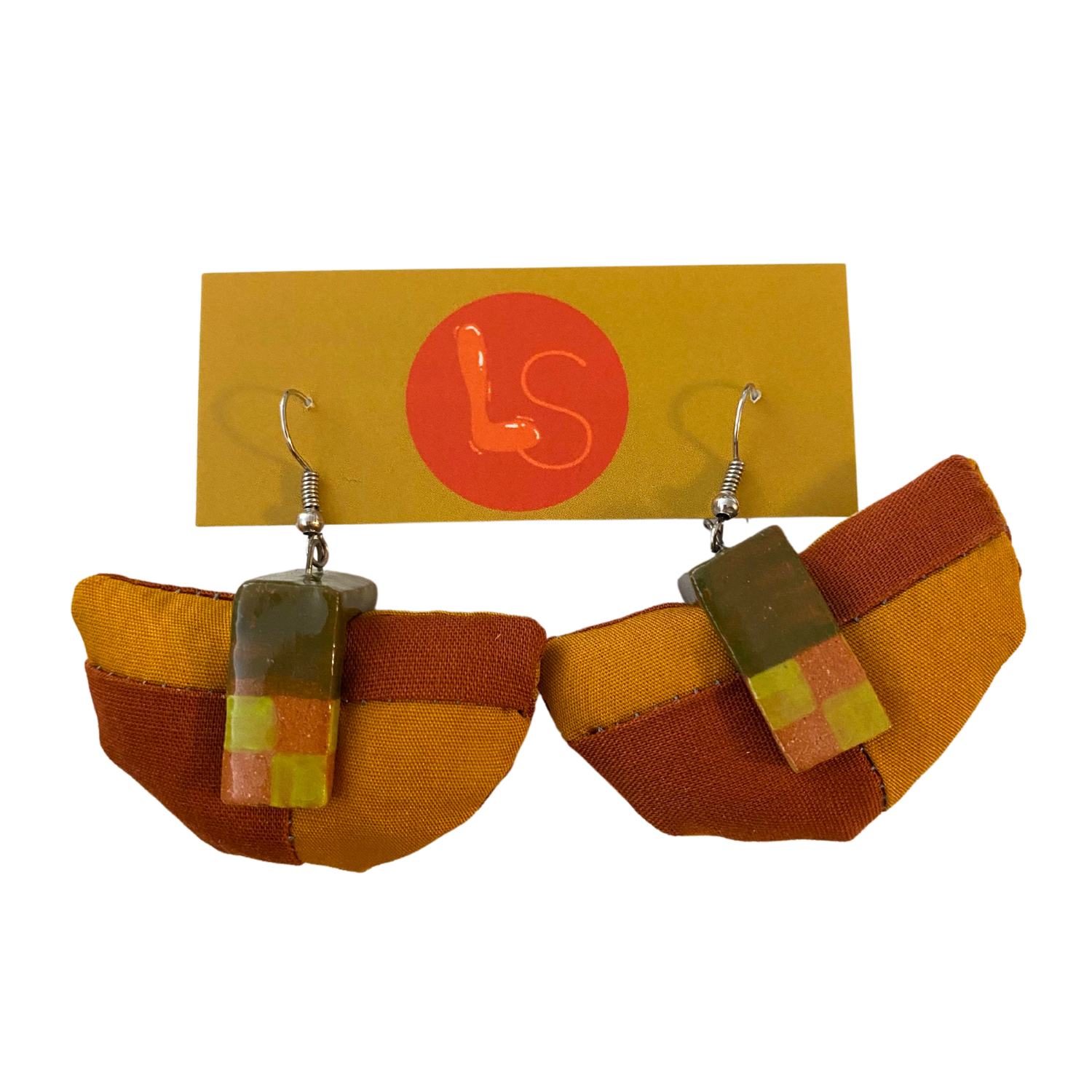 Ceramic/Quilted Earrings