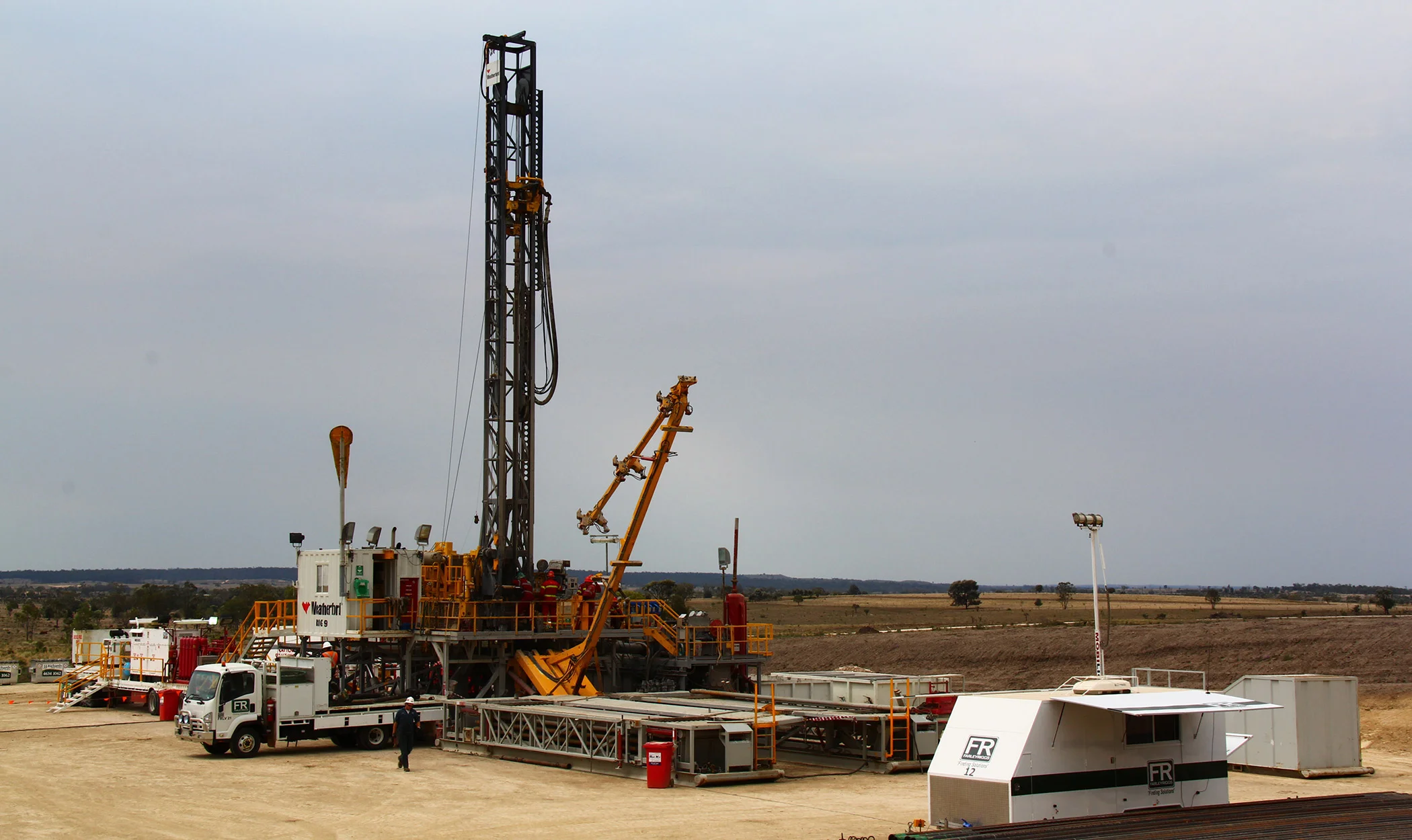Farley Riggs drilling machine equipment Australian outback desert