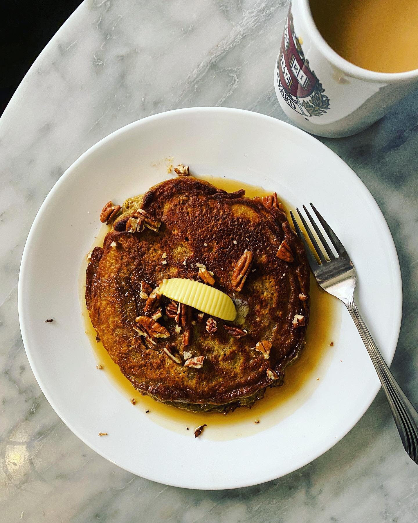 A pancake even a pancake nay-sayer like me could love &mdash; lots of whole grain, fried crispy edges, toasty nuts, and the perfect amount of maple-y sweetness. 
Wholesome Pancake Formula:

1 cup AP flour
1/2 cup whole wheat flour
1/2 cup buckwheat f