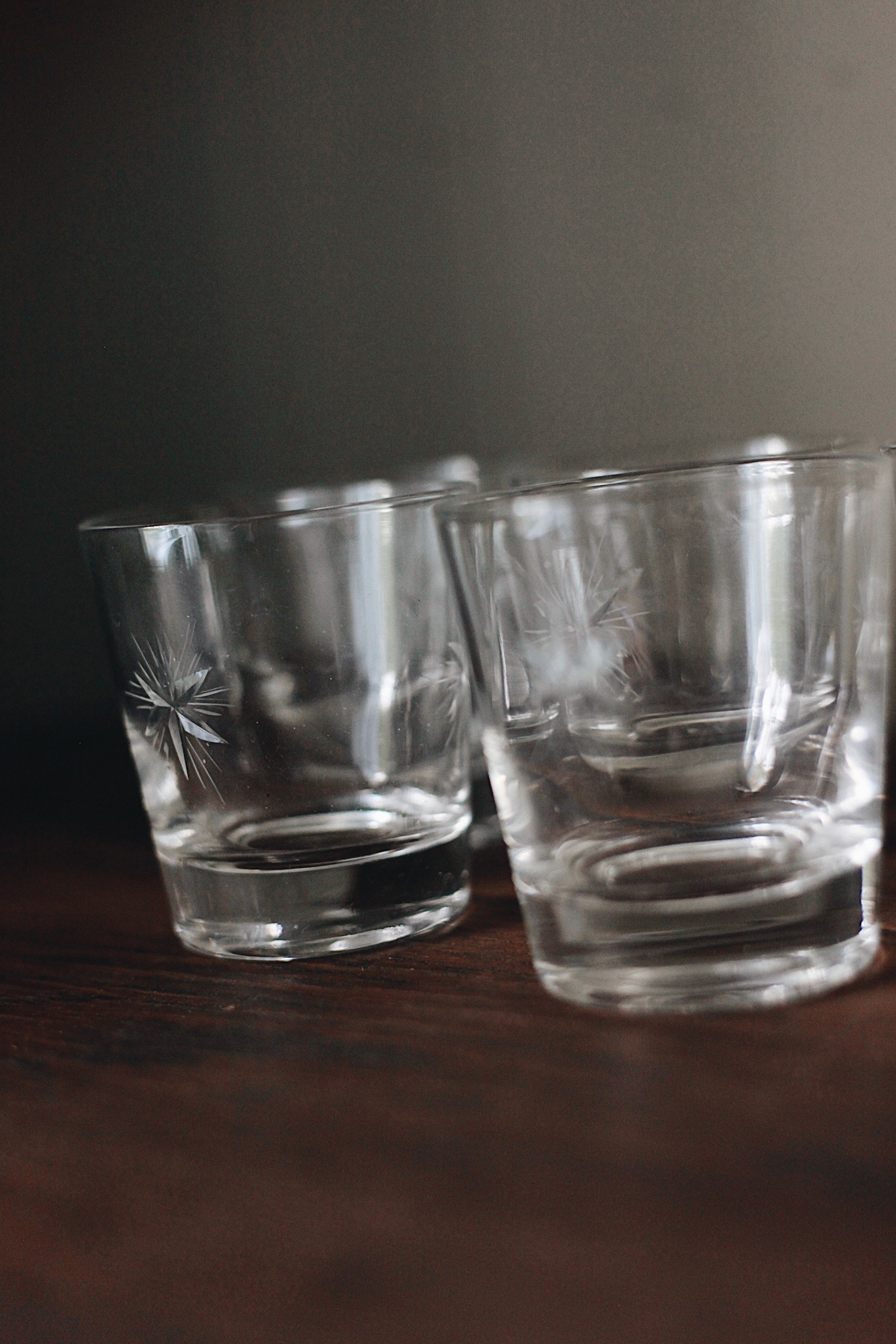 vintage etched glasses