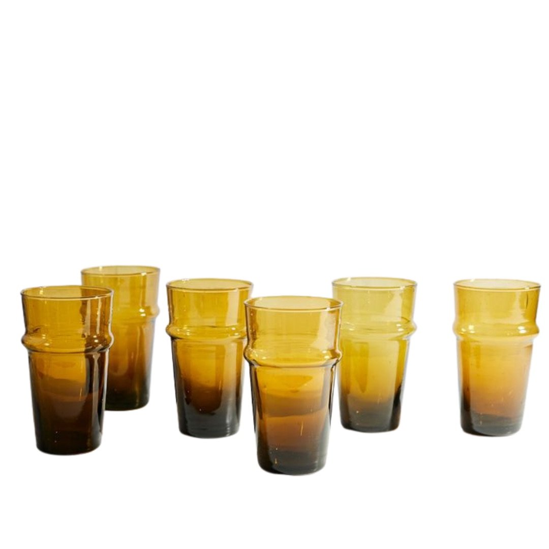 moroccan amber glassware set
