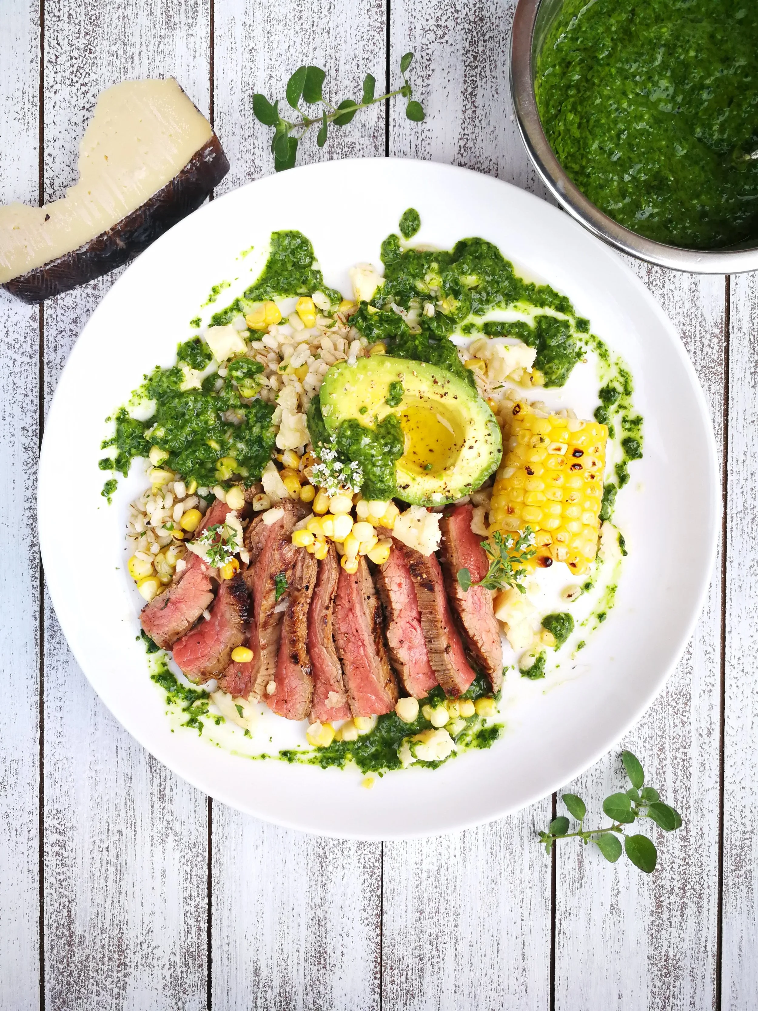 Flank Steak Salad With Chimichurri Sauce