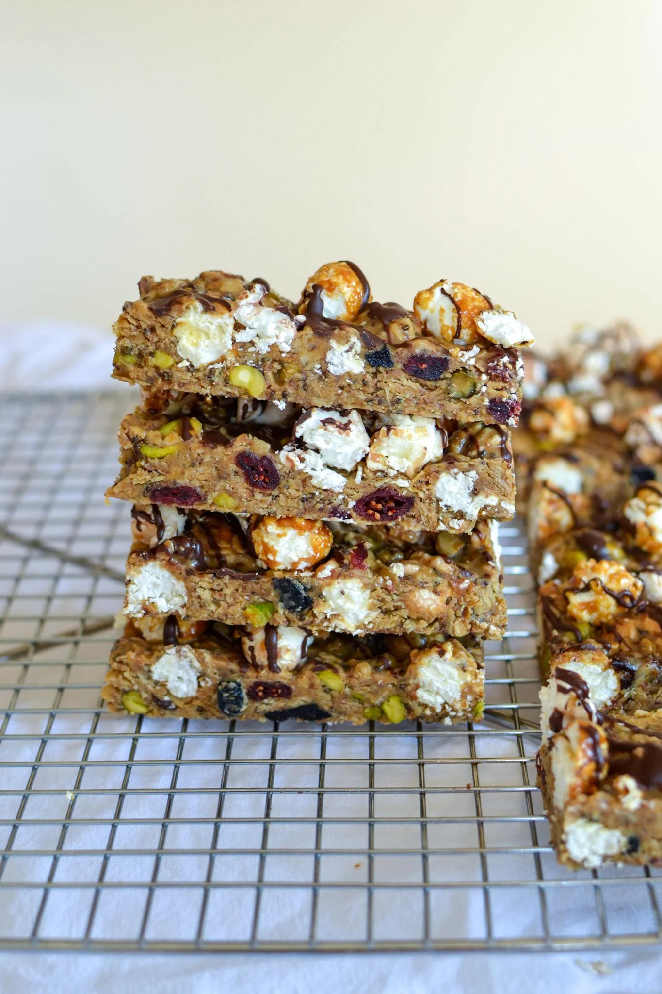 Peanut Butter Popcorn Oat Bars (Eatable Popcorn)