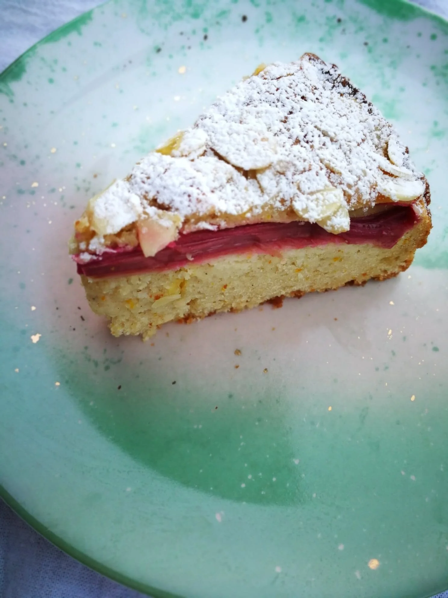 Rhubarb Yogurt Almond Cake