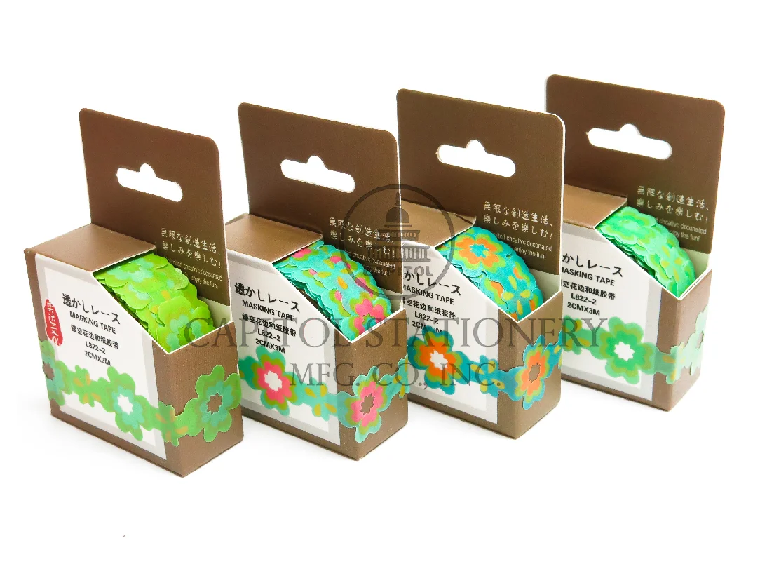 WSHI DECO TAPE D2480 GREEN FLOWER