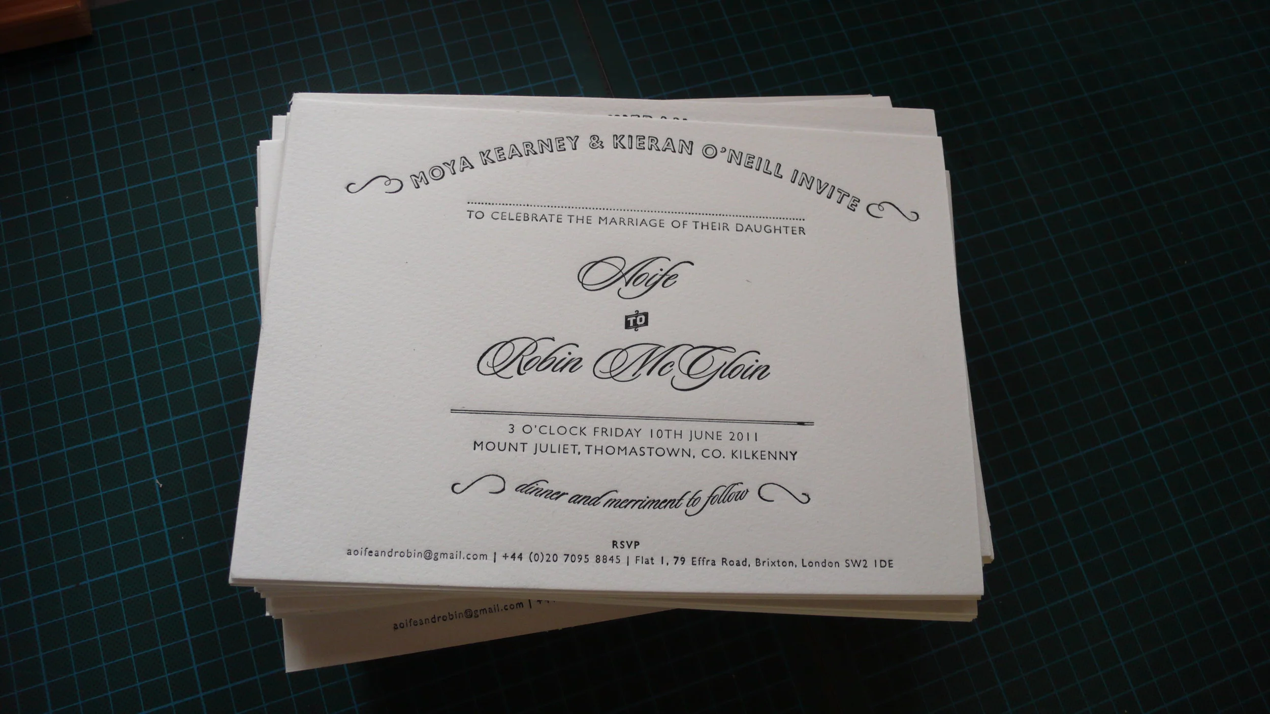 The lovely Bride printed her own invitations, designed by her BFF Becky.