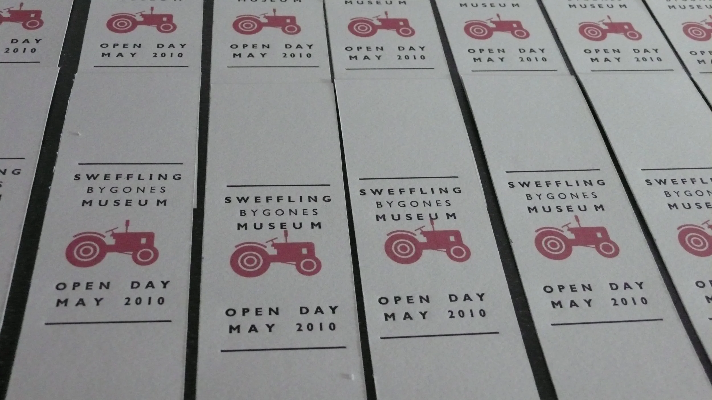 Commemorative bookmark for Sweffling Bygones Museum open day