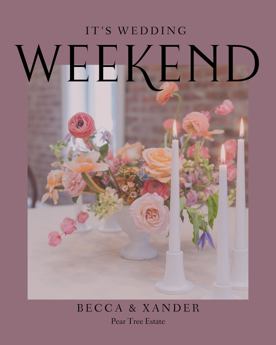 ✨ It&rsquo;s Wedding Weekend! ✨

Today we&rsquo;re headed back to the beautiful Pear Tree Estate to celebrate Becca &amp; Xander! 🤍

There&rsquo;s something so special about seeing months of planning come together, and we can&rsquo;t wait to watch t