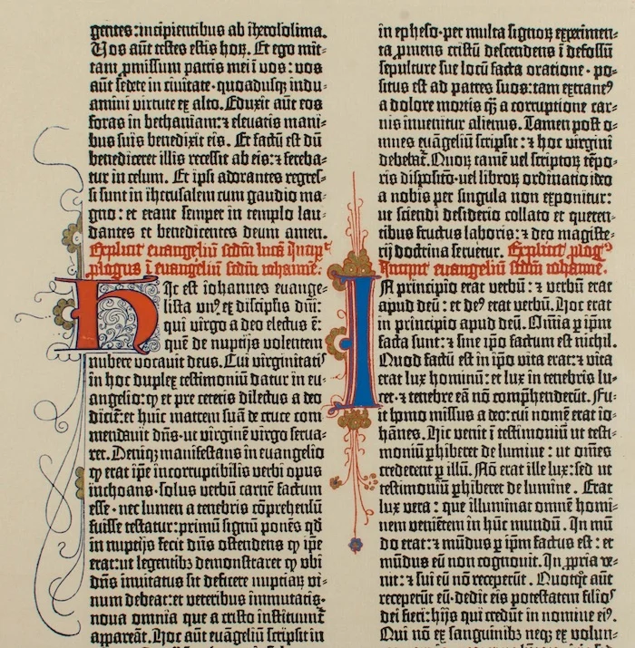 John's Gospel, Gutenberg Bible.