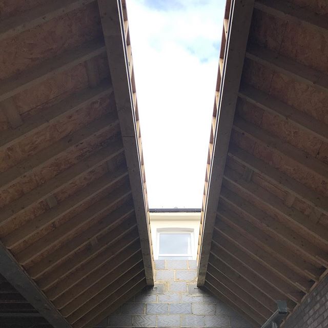 Large skylight taking shape on another extension in #se4. More images to follow on this rear extension and house refurb. #construction #rooflight #skylight #structuralglazing #architecture #details #zinc #bespoke