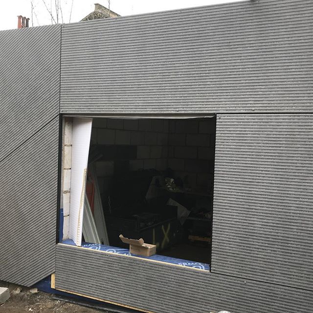 New @equitone_facade linea cladding being fitted to garden room on full house refurb. Loft cladding going on next. #se4 #cladding #refurbishment #construction #loft