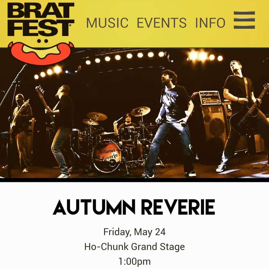 A week from today we kick off music at the Grand Stage at @bratfestofficial at 1:00 sharp. Come out for a free show and enjoy some rock, brats, and brews!! #worldslargestbratfest #madison #postgrunge