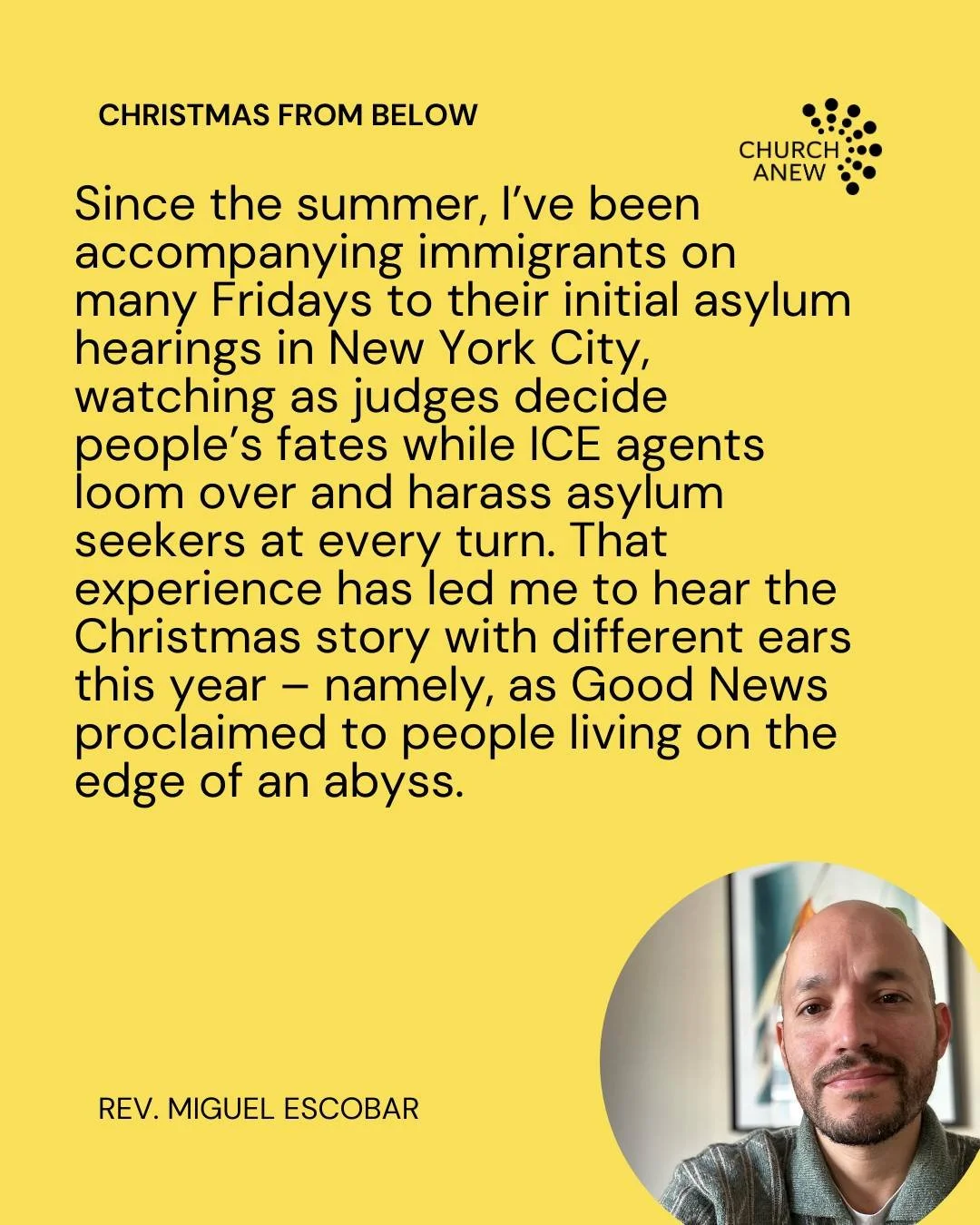 Rev. Miguel Escobar invites us to a new (or rather, very old) view of the Christmas story. Link in bio!