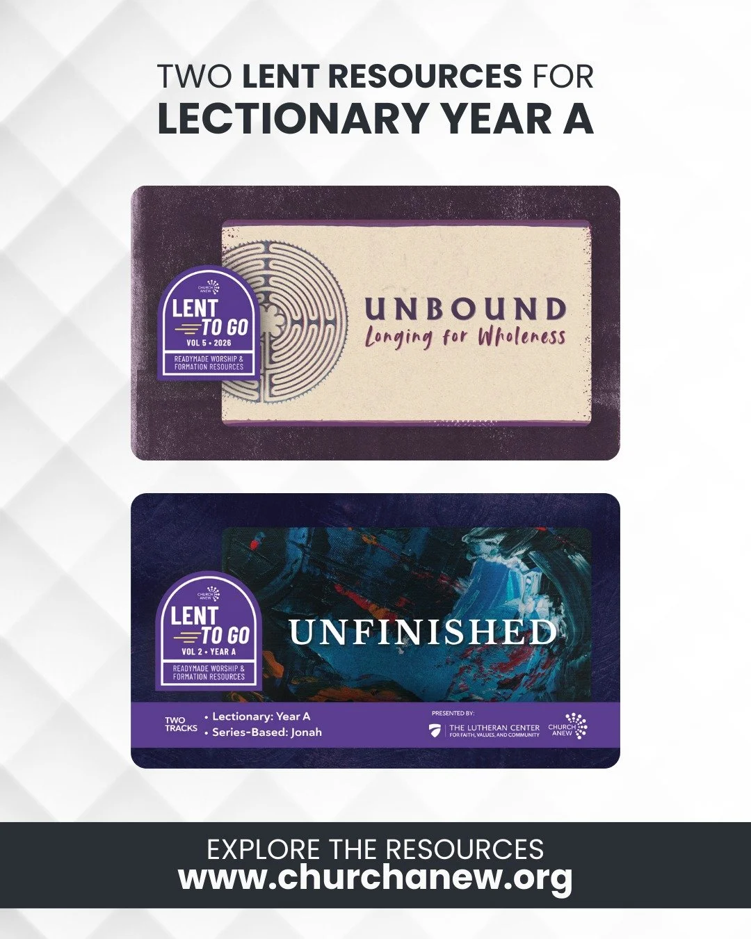 Looking for a lectionary-based Lenten Worship resource? We've got two Year A options with sermon prompts, song suggestions, liturgical elements, CYF resources, and guided spiritual practices. Each of these resources also has an alternate series-based