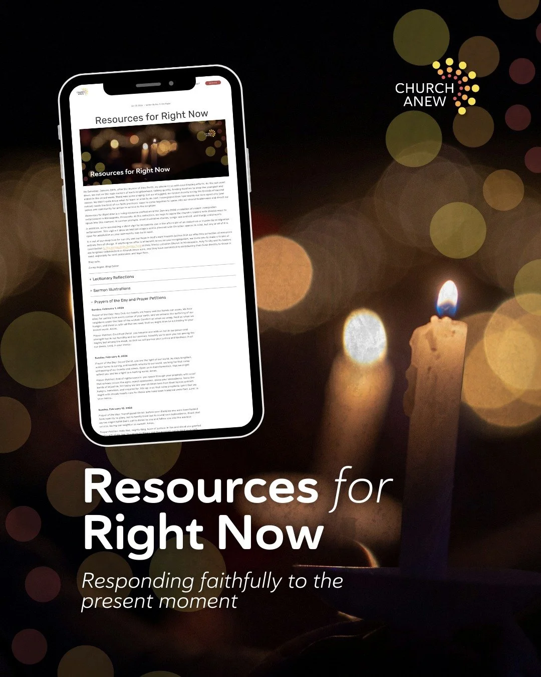 Resources for Right Now is a living resource crafted amid the January 2026 escalation of violent immigration enforcement in Minneapolis, Minnesota. We hope to equip the church&rsquo;s leaders with diverse ways to speak into this moment, in sermon pro