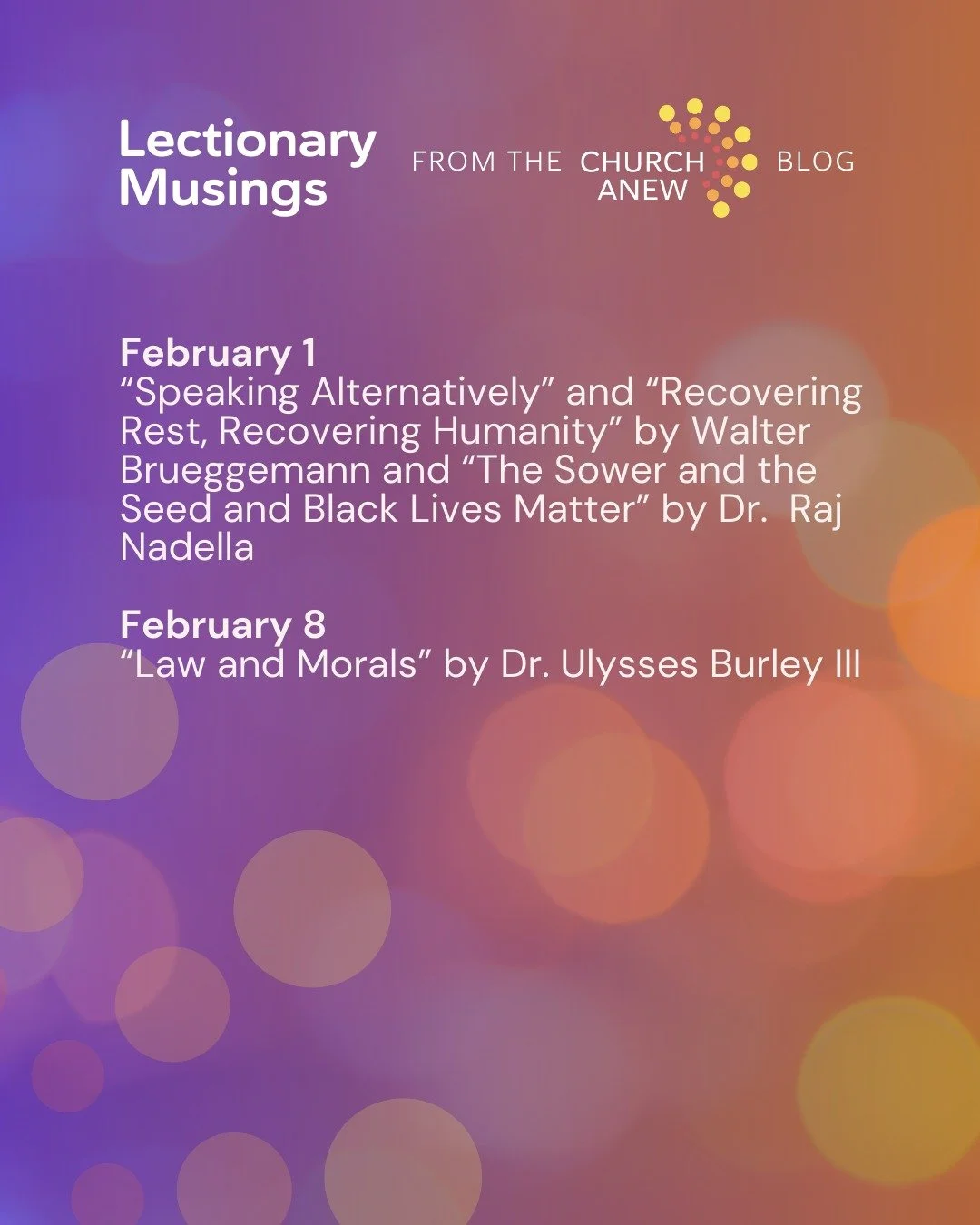 We offer a short list from our blog that can help you think through preaching the lectionary over the coming weeks. Read more at the link in our bio!