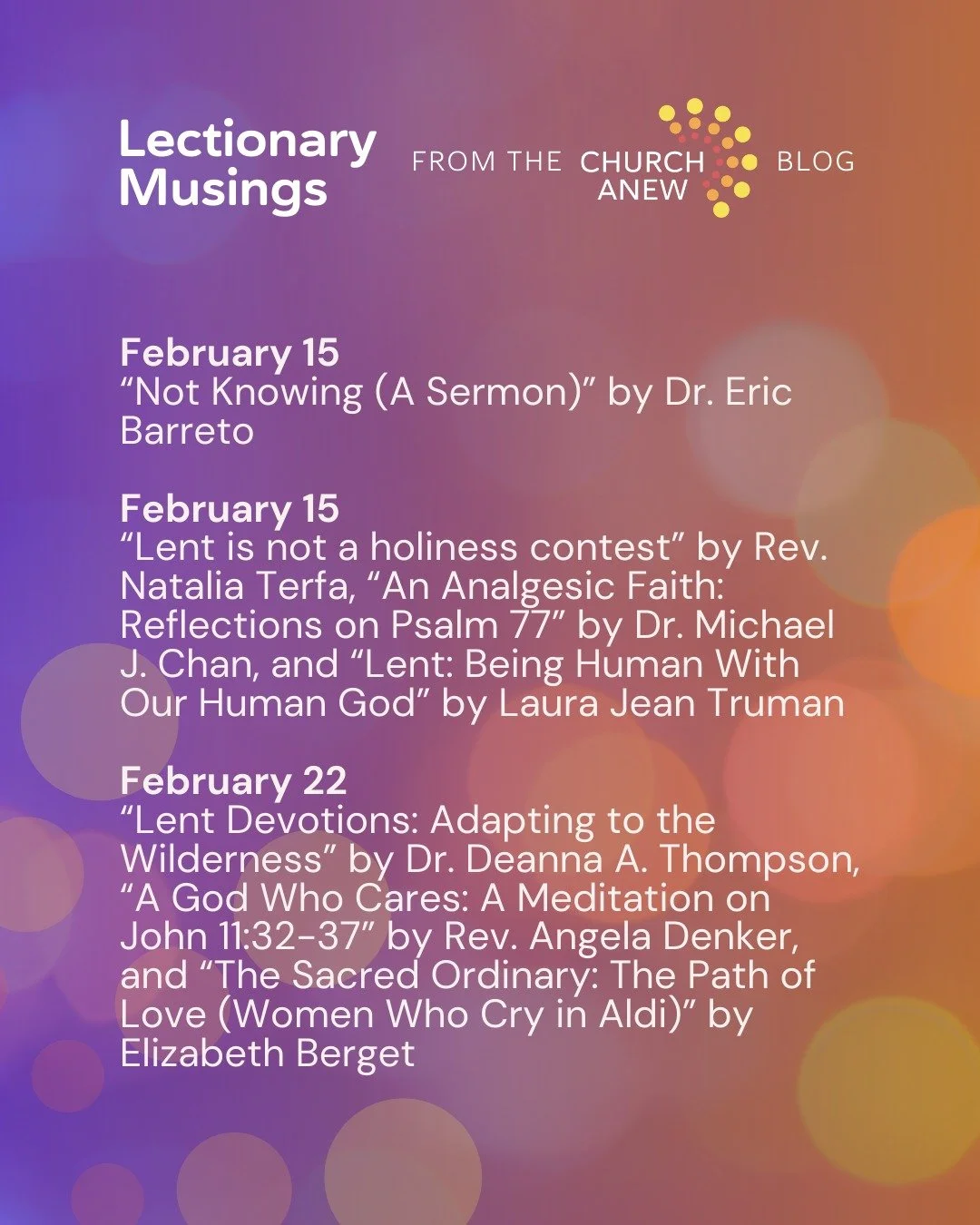 We offer a short list from our blog that can help you think through preaching the lectionary over the coming weeks. Read more at the link in our bio!