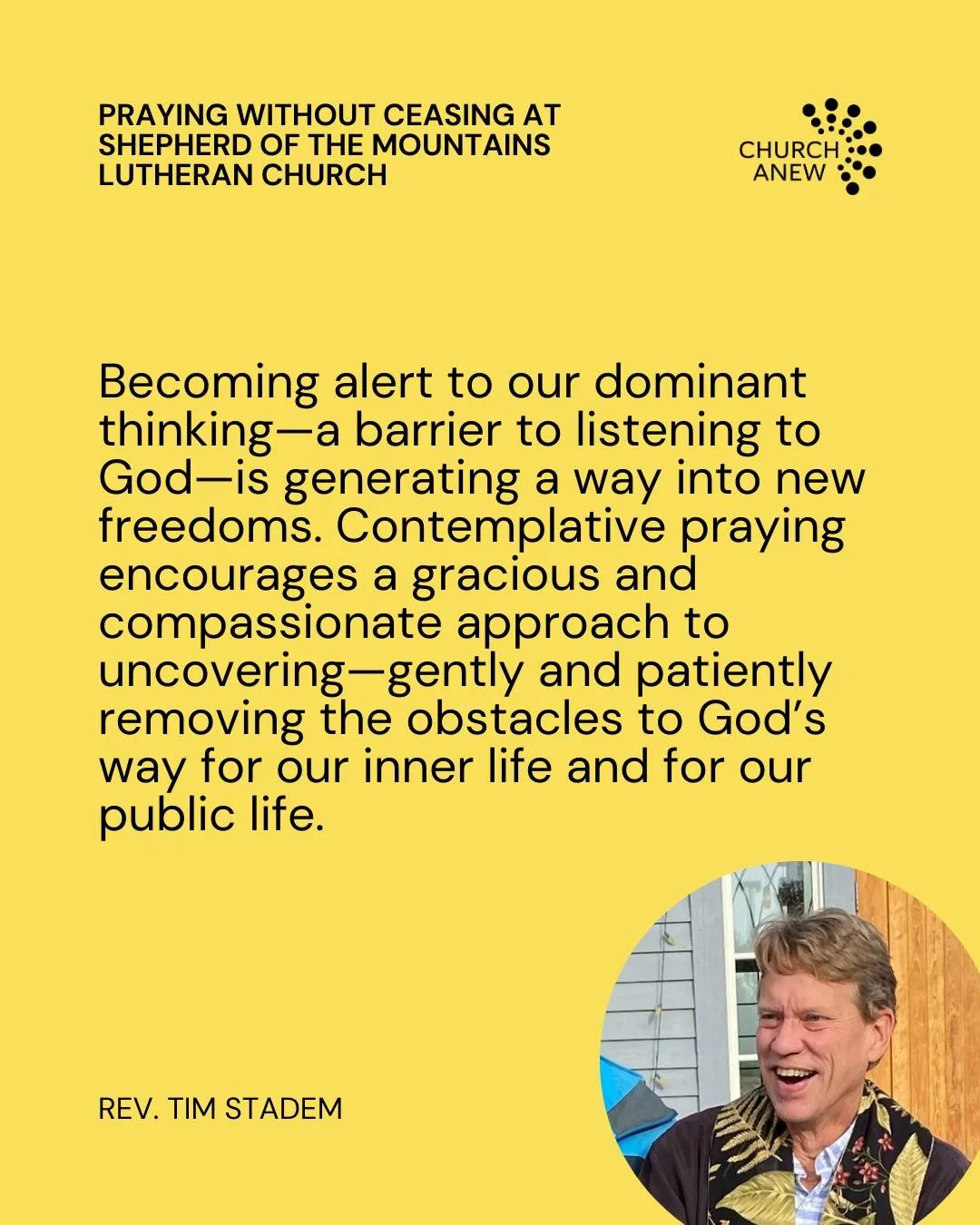 Pastor and spiritual director Tim Stadem shares his congregation&rsquo;s experience with Pray Without Ceasing. Read more at the link in our bio!
