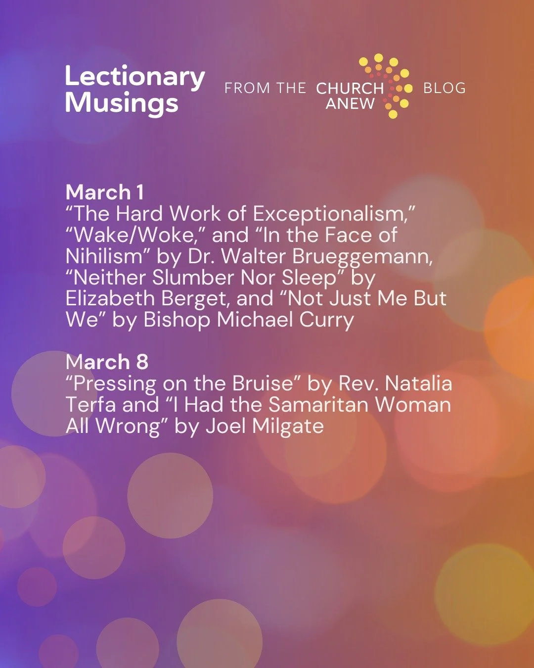 We offer a short list from our blog that can help you think through preaching the lectionary over the coming weeks. Read more at the link in our bio!