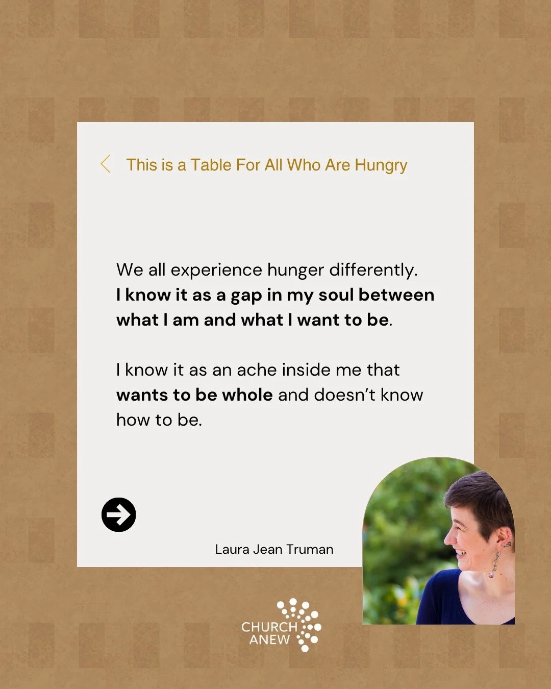 "This is the table for the ones who don&rsquo;t know for sure if Jesus is worth it and the ones who are sure that they are not worth it." 

On Maundy Thursday, a beautiful reminder of the wonder of Christ's table to meet us where we are. 

