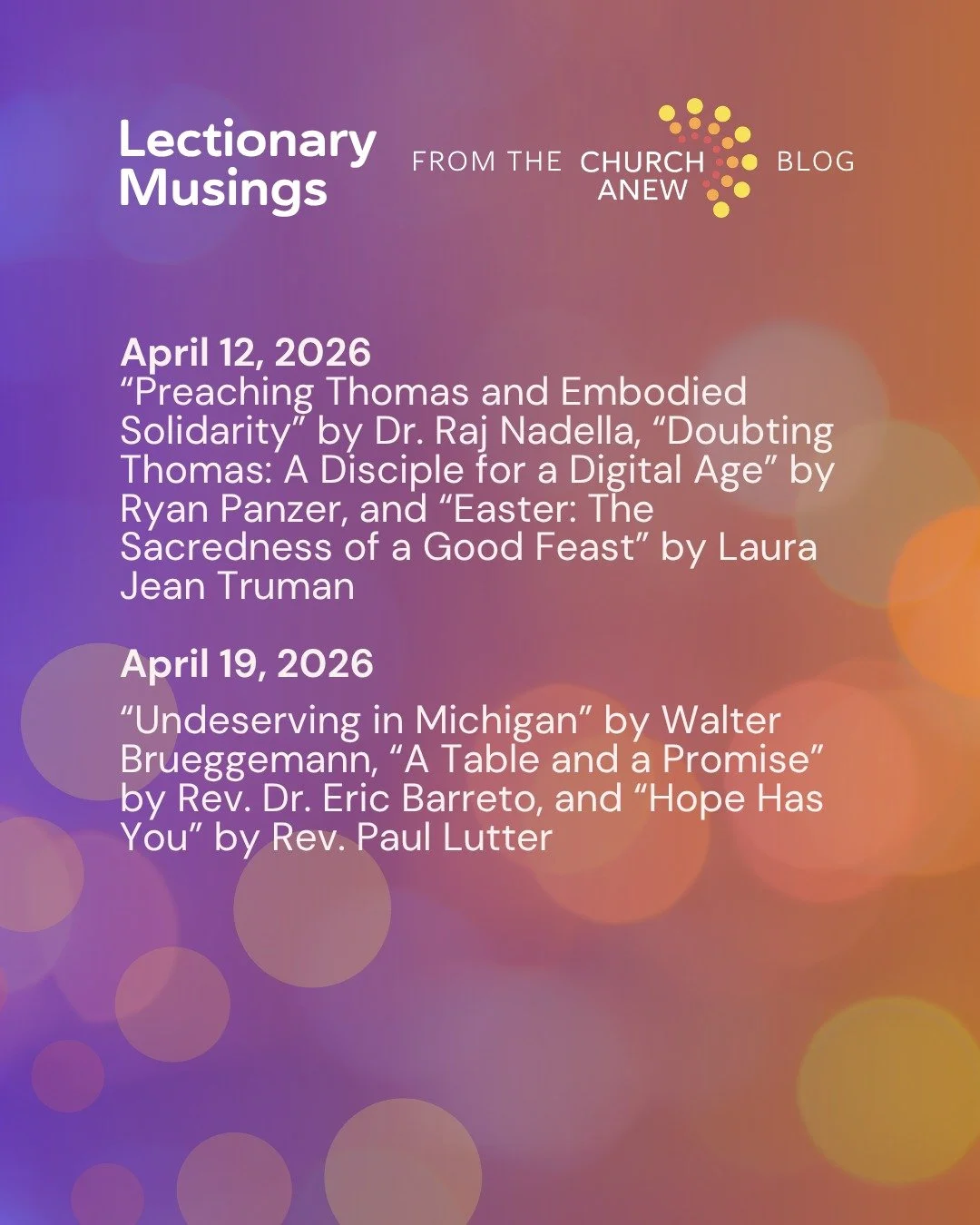 We offer a short list from our blog that can help you think through preaching the lectionary over the coming weeks. Read more at the link in our bio!