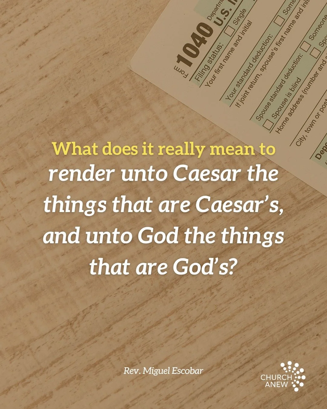 Is it lawful to pay taxes to the emperor, or not? Pastor and stewardship theologian Miguel Escobar reflects on tax season in light of Jesus&rsquo; teachings and context. 💸