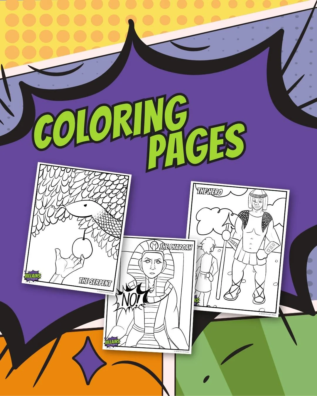 Raise your hand if you like a good coloring page? Well we've got a set that goes with our new Villains in the Bible worship resource. Get the coloring pages, kid's time ideas, sermon prompts, song suggestions, liturgical elements, and more! Comment &