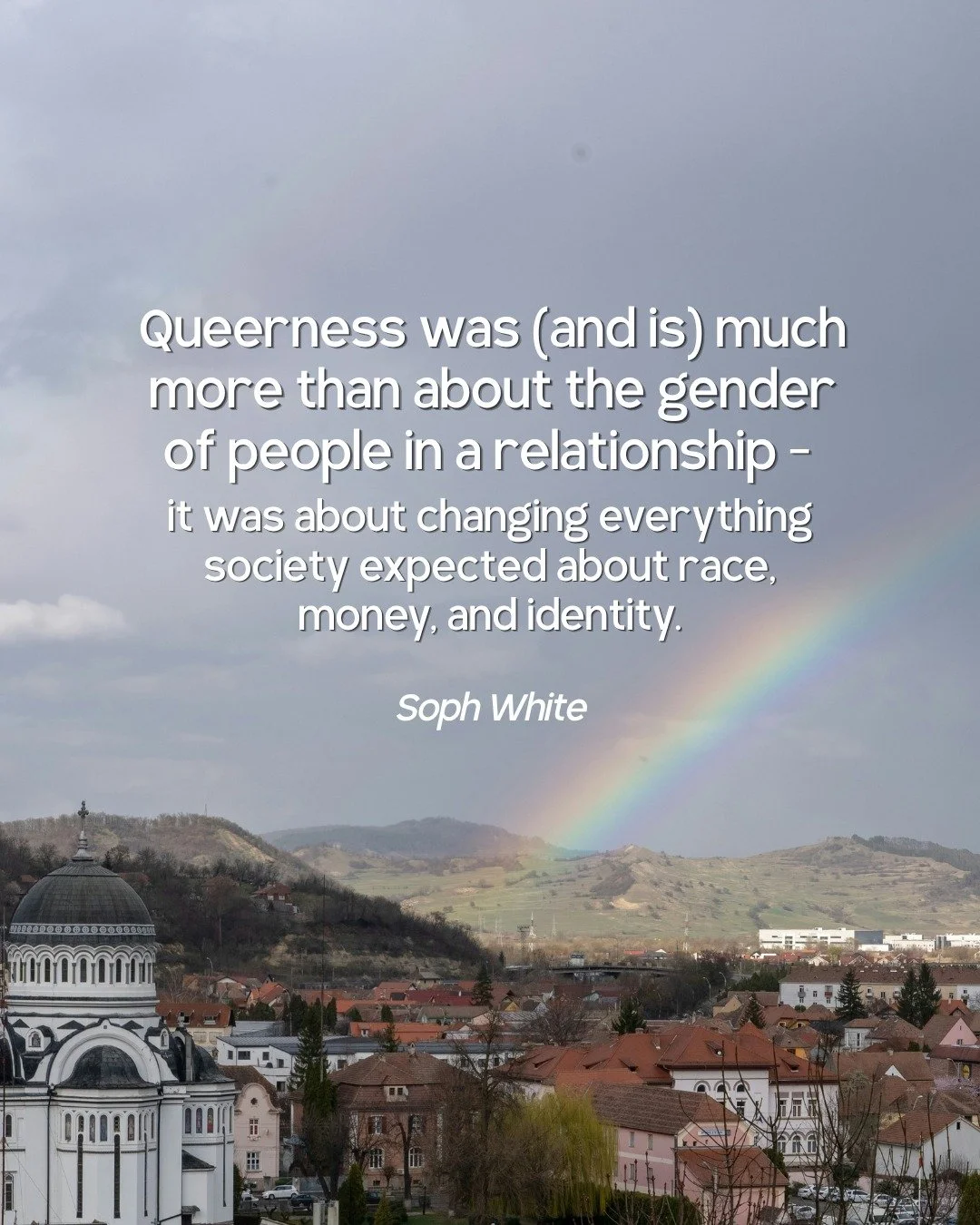 Religion and gender/women/sexuality studies undergrad Soph White closed out Pride Month with an invitation to view the inexplicability of the trinity through the experience of queer community. 🌈