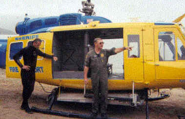 Ron is pictured here giving a briefing on helicopter safety