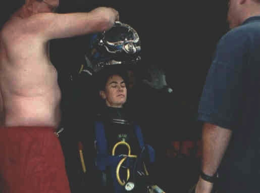 Once out of the water, it was a relief to get the helmet off. Superlites are really not very light!