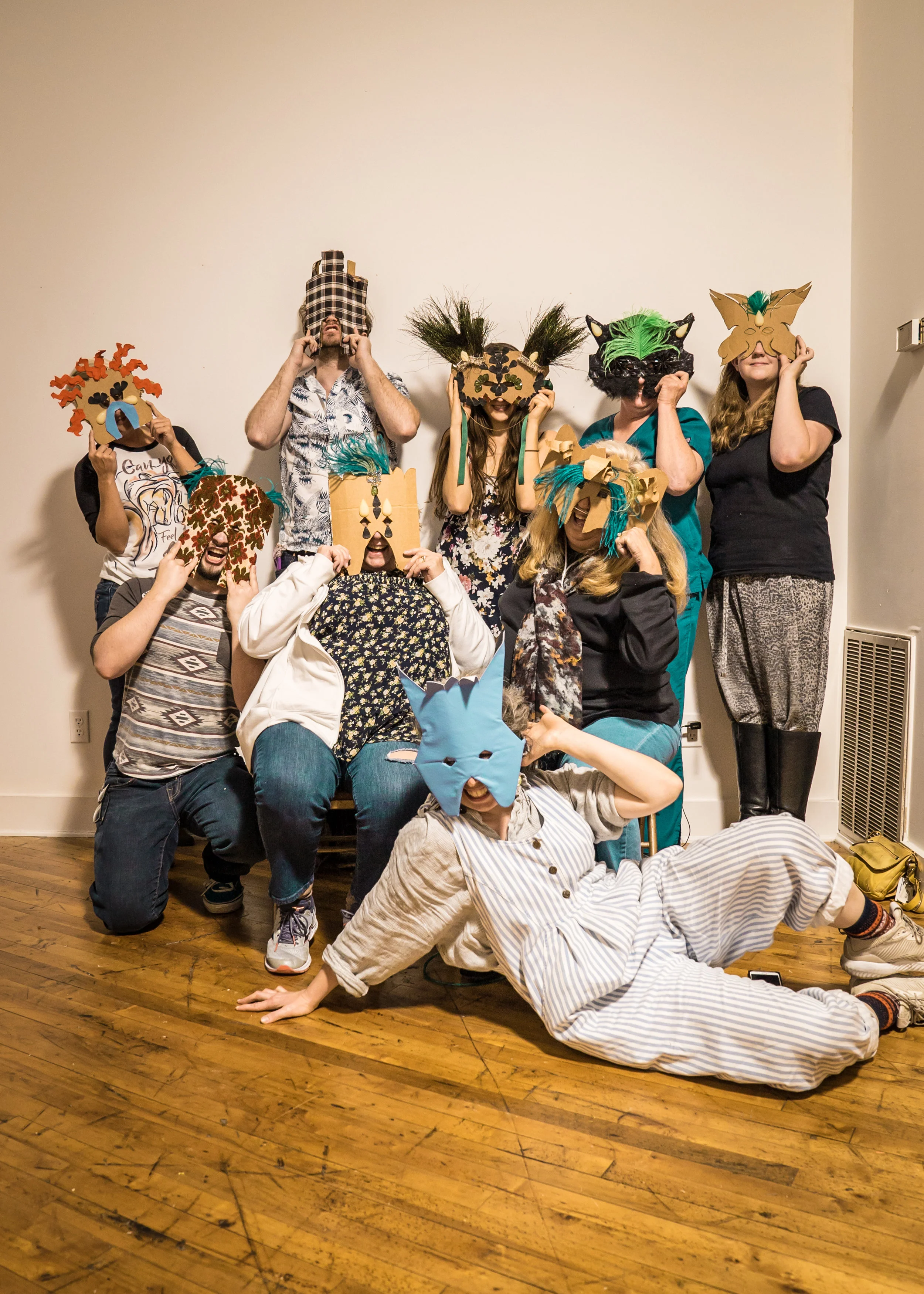 Storytelling Through Masquerade workshop participants. LIT Gallery. Chattanooga, TN. 2018.