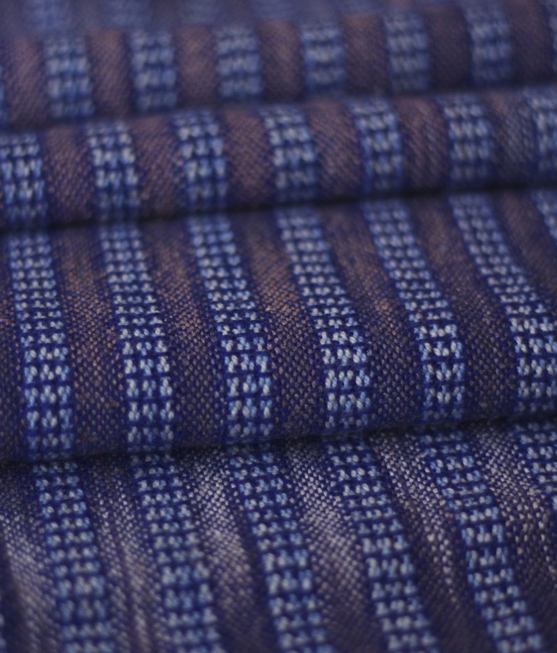 Swedish Lace scarf: cotton, ikat-dyed raw silk. Handwoven with twisted fringe.