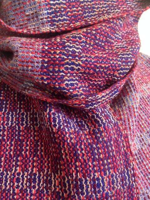 Narrow Aurora Scarf: merino wool, hand-dyed raw silk, cotton.  2019/2020 collection