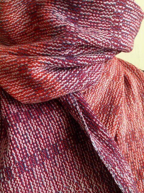 Wide Aurora Scarf: merino wool, hand-dyed raw silk, cotton. 2019/2020 collection