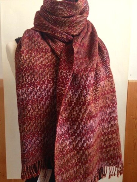 Wide Aurora Scarf: merino wool, hand-dyed raw silk, cotton. 2019/2020 collection