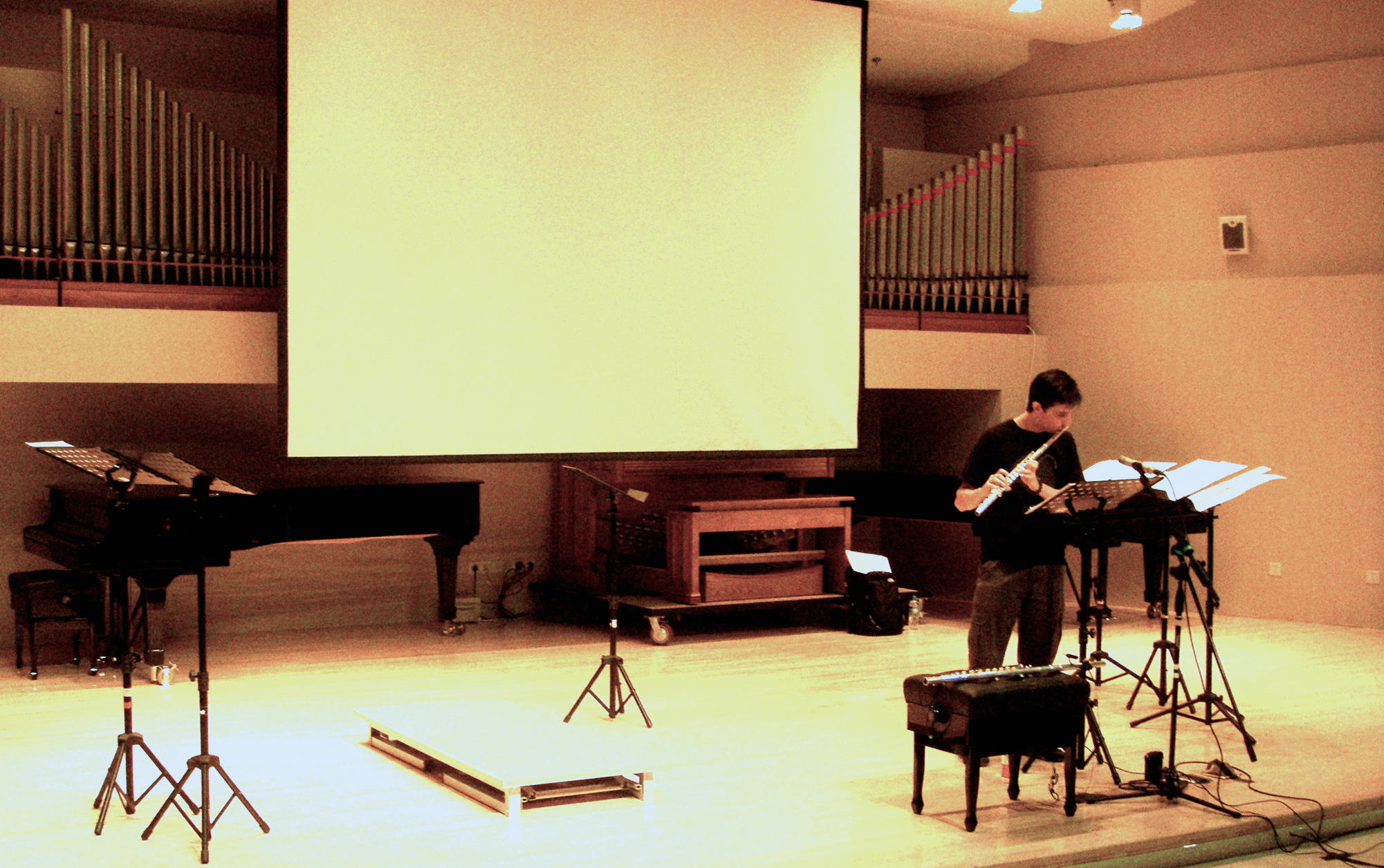 MusicaAcoustica Series 2011 : Symposium for Flute and Electronics with Orlando Cela, at Beijing Central Conservatory of Music, September 2011, Beijing, China. World premiere of the work the broken is the beautiful ...
