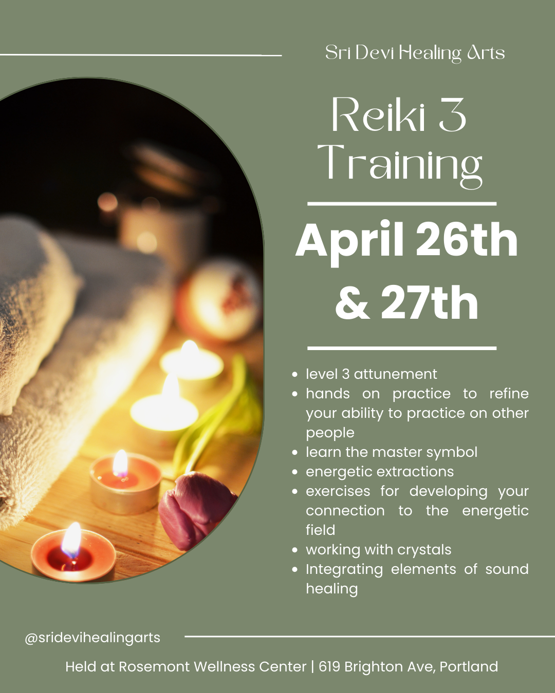 Reiki Level 3 Training with Sri Devi Healing Arts