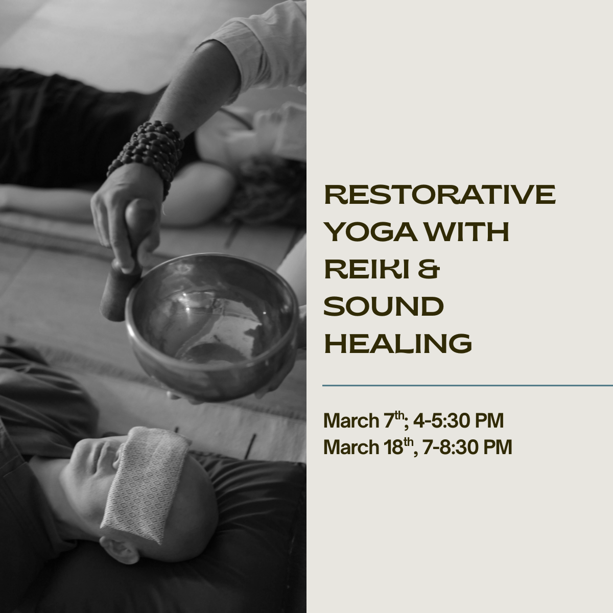 March Restorative Yoga with Reiki &amp; Sound Healing