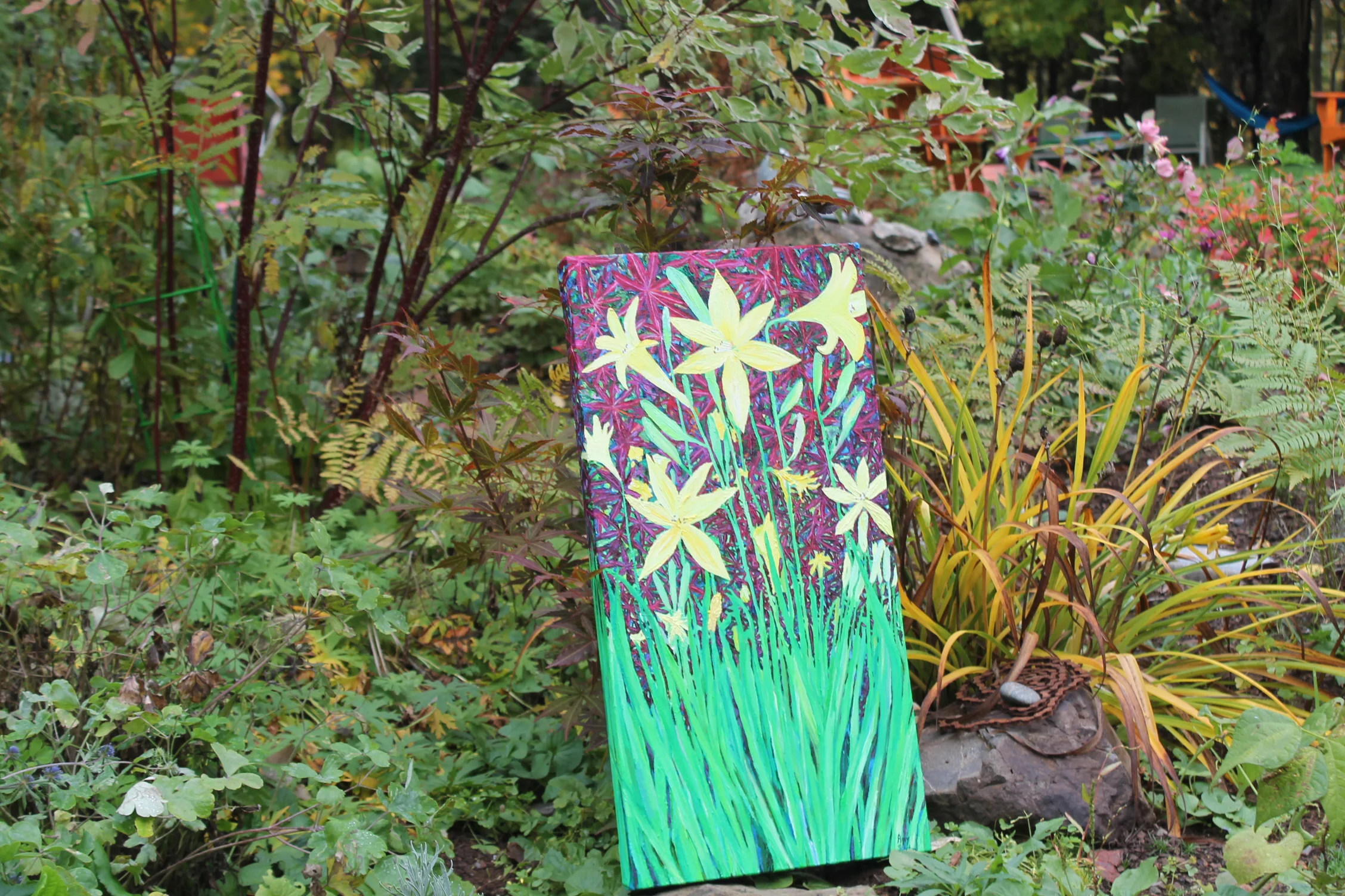 Japanese Maple and Lilies