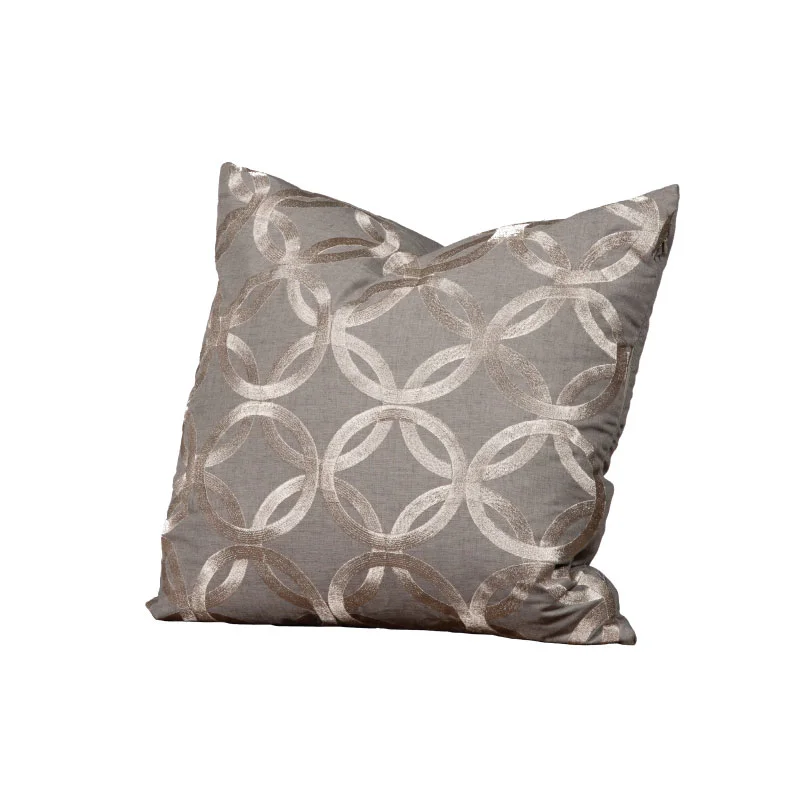 SMOKE BLUE & SILVER PILLOW 20"l x 20"h